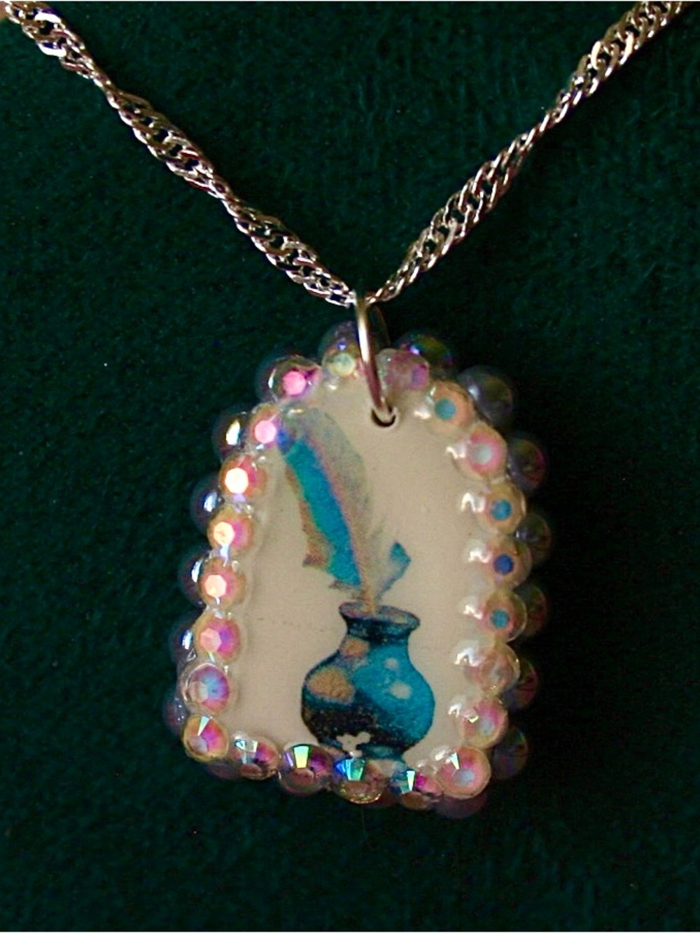 The Author’s Evidence Necklace | Quill & Ink Pendant | 925 Sterling Silver Chain